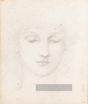 Kopf eines Mädchens Präraffaeliten Sir Edward Burne Jones Ölgemälde
